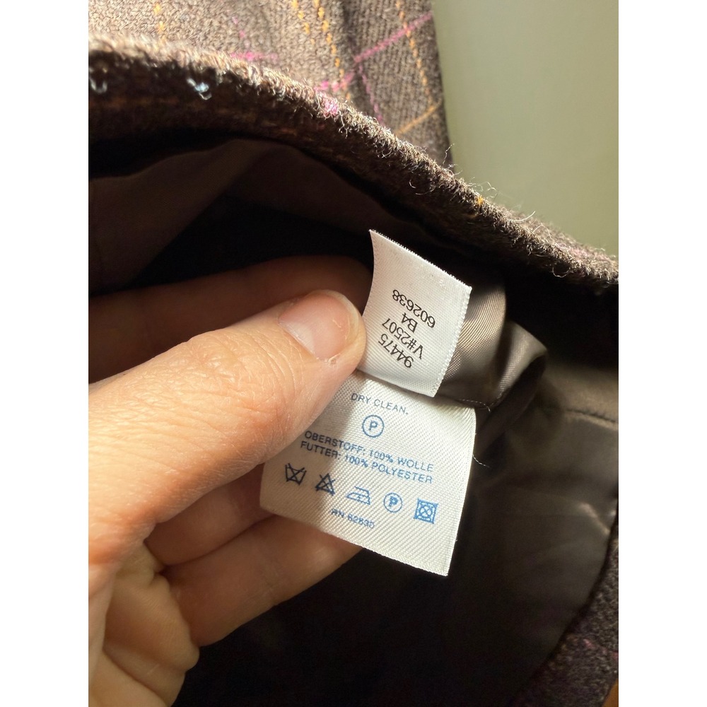 Vintage Lands End Women‎ Plaid Wool Blazer 14 Preppy Classic Academia Career - Picture 4 of 10
